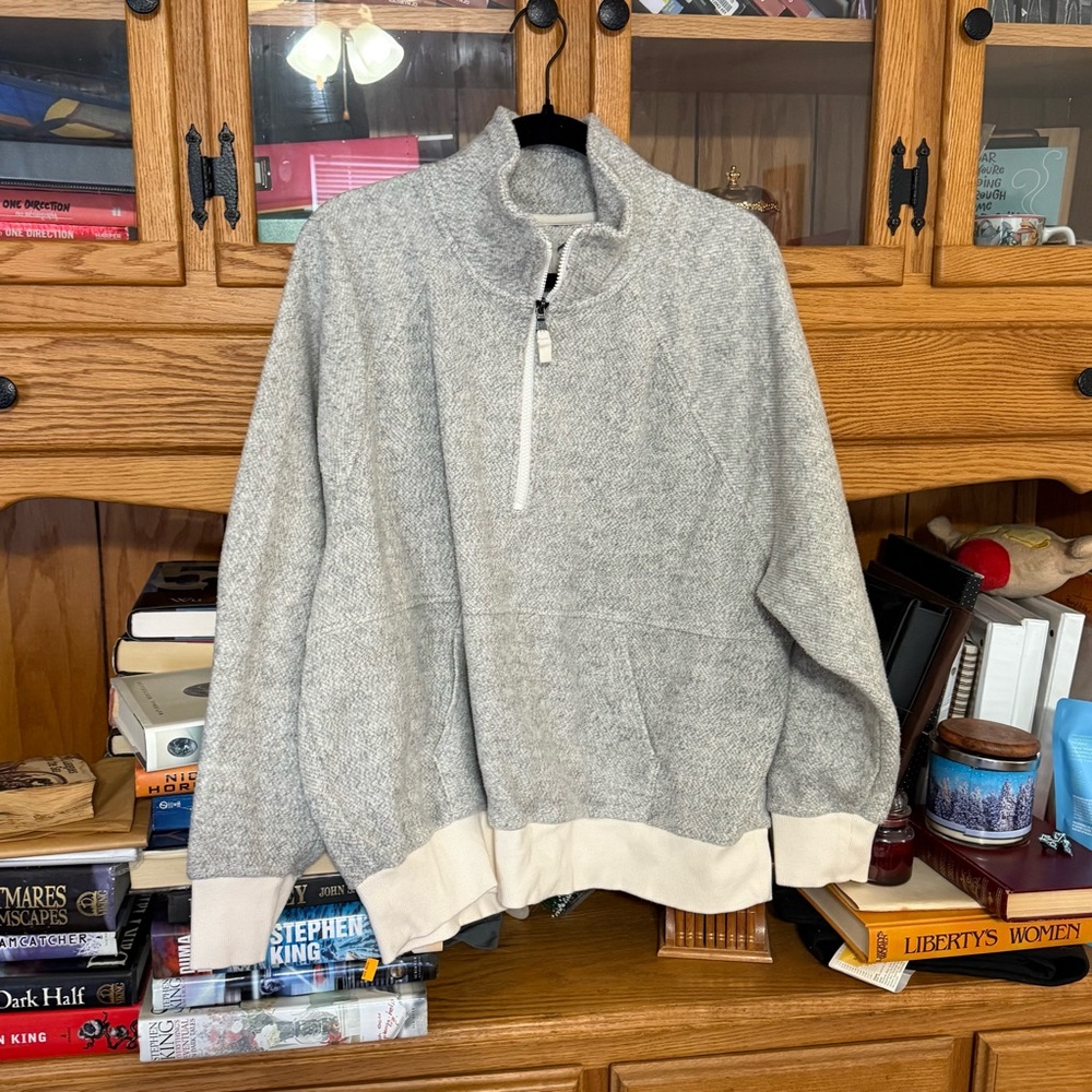 Gray Marble Half-Zip Sweatshirt